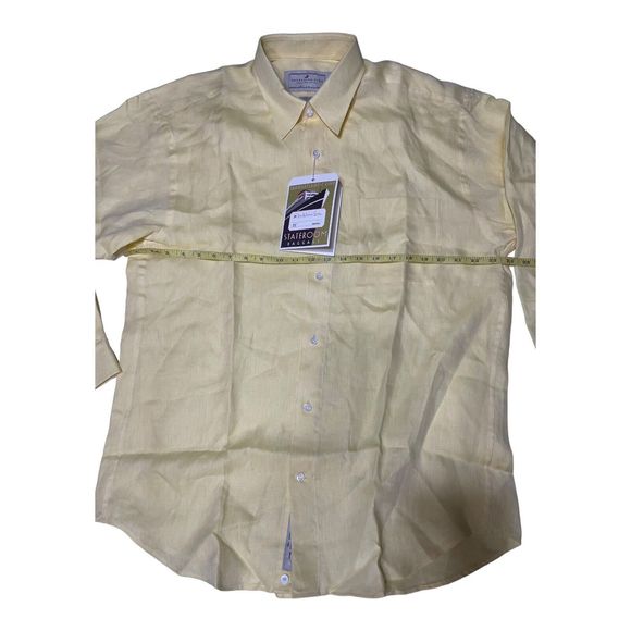 Madeleine Finn Maru Stateroom Baggage Men’s ‎ Large Yellow Button Up Cotton - Picture 9 of 12